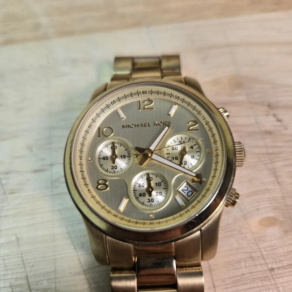 Michael Kors MK5055 Runway Gold Stainless Steel 38mm Chronograph Women's Watch